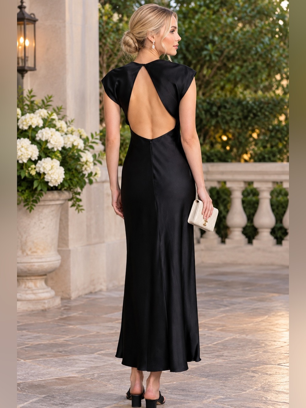 BEC + BRIDGE OPHELIA BLACK OPEN BACK MIDI DRESS NWT